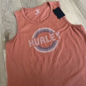 Hurley Men's Trance Graphic Tee Brush Fire Sleeveless Medium 100%‎ Cotton